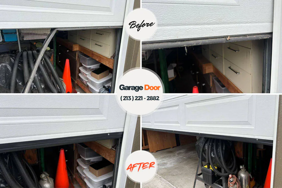 Before and after: garage door repair Redmond, WA